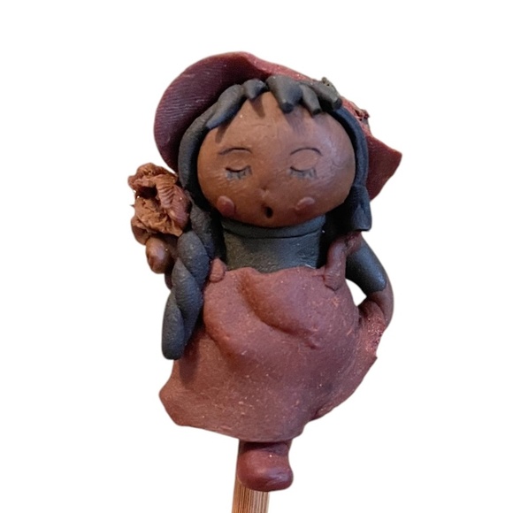 Vintage Handmade Mid-Century Clay Pottery Cocktail Appetizer Picks, Set Of 7 - Picture 5 of 15